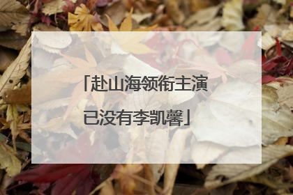 赴山海领衔主演已没有李凯馨